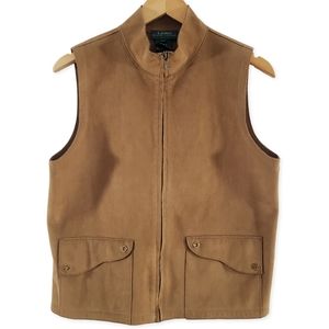 VGUC Lauren Ralph Lauren Faux Suede Leather Zip Equestrian Vest Jacket Sz MP